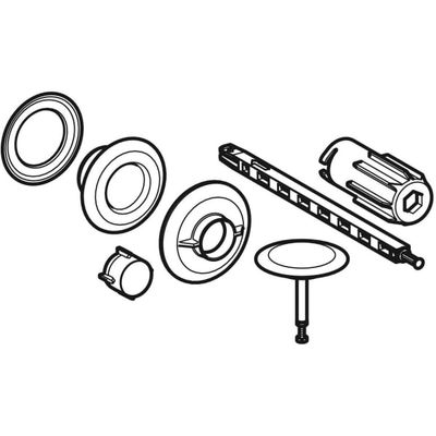Geberit Serviceset, für Badewannenablauf mit Druckbetätigung PushControl, chrom gl, Farbe silberfarben Bild 2