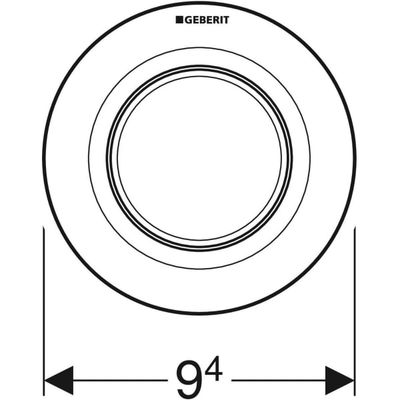 Geberit Typ 01 Fernbetaetigung, pneumatisch 1-M-Sp, UP-Drücker, Round, mattverchr. Bild 4