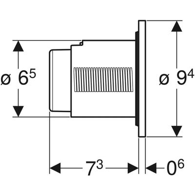 Geberit Typ 01 Fernbetaetigung, pneumatisch 1-M-Sp, UP-Drücker, Round, mattverchr. Bild 5