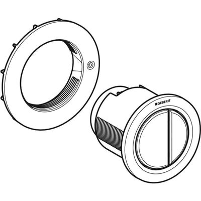 Geberit Typ 01 Fernbetaetigung, rund, pmeum. 2-M-Sp, Möbeldrücker, chrom glaenzend, Farbe silberfarben Bild 5
