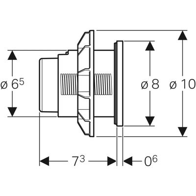 Geberit Typ 01 Fernbetaetigung, pneumatisch 2-M-Sp, Möbeldrücker, Round, chrom Bild 5