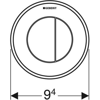 Geberit Typ 10 Fernbetaetigung, pneumatisch 2-M-Sp, UP-Drücker, Round, chrom / hgl.chr Bild 4