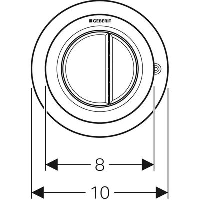 Geberit Typ 01 Fernbetaetigung, pneumatisch 2-M-Sp, Möbeldrücker, Round, chrom Bild 4