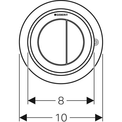 Geberit Typ 10 Fernbetaetigung, pneum, 2-M-Sp Möbeldrücker, Round, chrom / hgl.chr. Bild 4