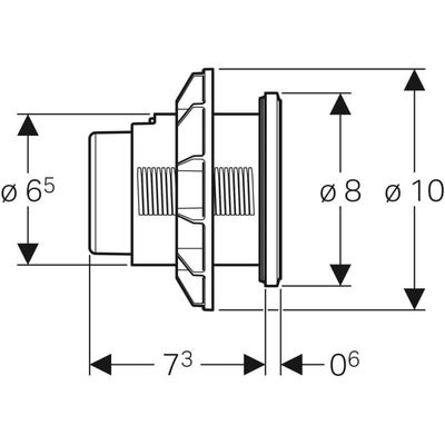 Geberit Typ 10 Fernbetaetigung, pneum, 2-M-Sp Möbeldrücker, Round, chrom / hgl.chr. Bild 5