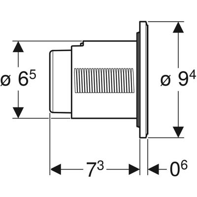 Geberit Typ 10 Fernbetaetigung, pneumatisch 2-M-Sp, UP-Drücker, Round, chrom / hgl.chr Bild 5