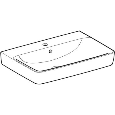 Geberit Waschtisch, unterbaufaehig, 700 x 480 mm, mit HL, mit ÜL, weiss, 185 x 700 x 480 mm, Farbe weiß Bild 5