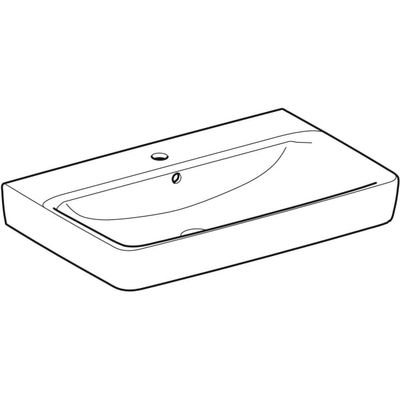 Geberit Waschtisch, unterbaufaehig, 750 x 480 mm, mit HL, mit ÜL, weiss, 185 x 750 x 480 mm, Farbe weiß Bild 5