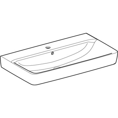 Geberit Waschtisch, unterbaufaehig, 850 x 480 mm, mit HL, mit ÜL, weiss, 185 x 850 x 480 mm, Farbe weiß Bild 5