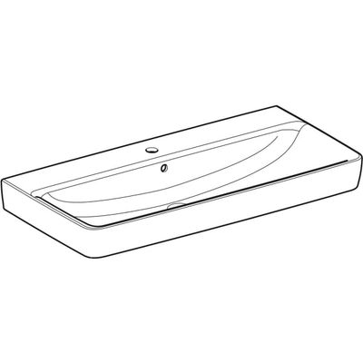 Geberit Waschtisch, unterbaufaehig, 1000 x 480 mm, mit HL, mit ÜL, weiss, 185 x 1000 x 480 mm, Farbe weiß Bild 5