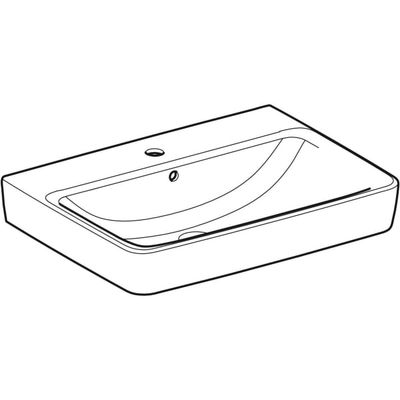 Geberit Waschtisch, unterbaufaehig, 650 x 480 mm, mit HL, mit ÜL, weiss, 180 x 650 x 480 mm, Farbe weiß Bild 5