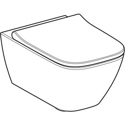Geberit Square Wand-Tiefspül-WC Set WC-Sitz, mit AS, spülrandlos, 375 x 355 mm, Farbe weiß Bild 8