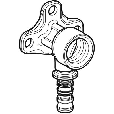 Geberit Anschlusswinkel 20 mm x 1/2" IG 90 Grad, Länge, mit Wandscheibe, 52 mm Bild 4