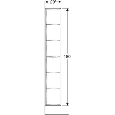 Geberit ONE Hochschrank, mit 1 Tür 36 x 180 x 29,1 cm, Farbe braun Bild 6