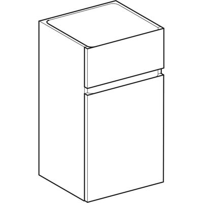 Geberit Renova Plan Seitenschrank mit 1 Tür 1 Schublade, 39 x 70 x 36 cm, Nussbaum hi hell, 700 x 390 x 360 mm, Farbe nussbaum hickory hell Bild 6