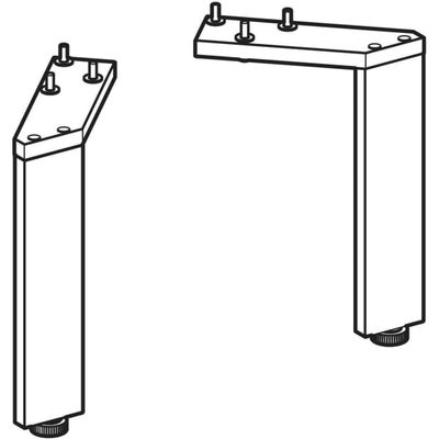 Geberit Set Füsse schmal (2 Stück), H:18 cm hochglanz, Farbe silberfarben Bild 5