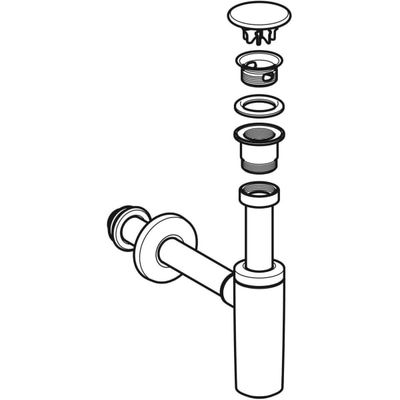 Geberit Waschbeckenablauf, mit Siphon, Ventilab. und Manschette, weiss, DN 32 / 40, Farbe weiß Bild 5