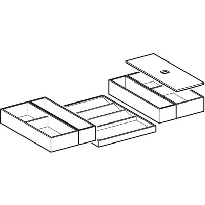 Geberit Set Schubladeneinsatz, B:75, für obere Schublade Bild 2