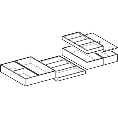 Geberit Set Schubladeneinsatz, B:90, für obere Schublade Bild 2