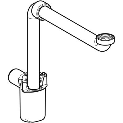 Geberit Tauchrohrgeruchverschluss, für WB, 1 1/4", Raumsparmodell, Abgang horizontal, Farbe weiß Bild 6