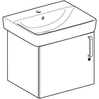 Geberit Bambini Set Waschtisch, mit US, 1 Tür abschliessbar, 59,5 x 56,3 x 48,3 cm, 563 x 595 x 483 mm, Farbe weiß Bild 6