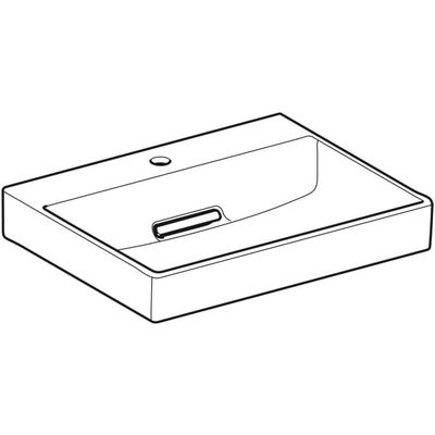 Geberit ONE Waschtisch 60 x 48 cm, CleanDrain mit Hl, ohne Ül, weiss, KeraTect / weiss glzd, 140 x 480 mm, Farbe weiß Bild 6