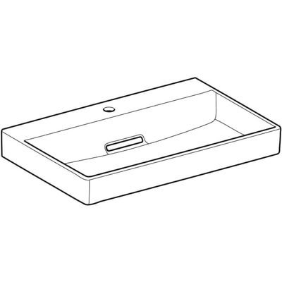 Geberit ONE Waschtisch 75 x 48 cm, CleanDrain mit Hl, ohne Ül, weiss, KeraTect / weiss glzd, 140 x 480 mm, Farbe weiß Bild 6