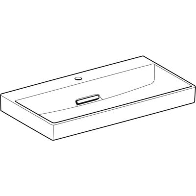 Geberit ONE Waschtisch 90 x 48 cm, CleanDrain mit Hl, ohne Ül, weiss, KeraTect / weiss glzd, 140 x 480 mm, Farbe weiß Bild 6