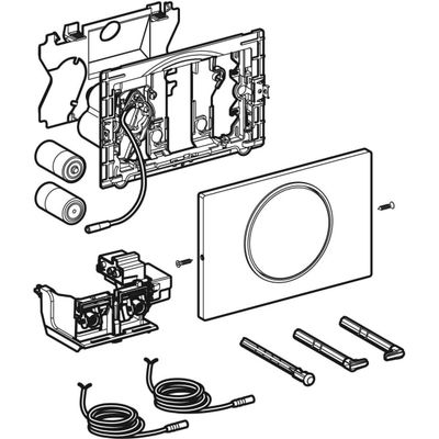 Geberit Sigma10 WC-Steuerung, rund, elektron. Sp. Batt, 1-M-Sp, SKG, man, swm l.Edelstahl / schw, Farbe schwarz Bild 5