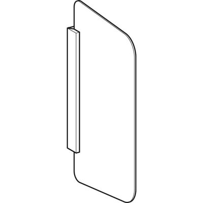 Geberit Urinaltrennwand, Halter: schwarzmatt Glas: weiss / satiniert, Farbe schwarz Bild 4