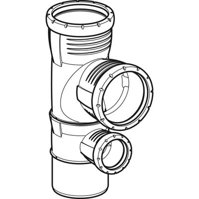 Geberit Kombibogenabzweig x 90 x 50 87,5 Grad, DN 100, Farbe schwarz Bild 4