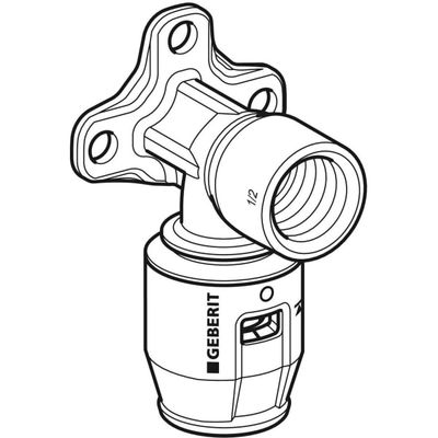 Geberit Rotguss Anschlusswinkel 90Grad 20 mm x 1/2" IG, 52 mm Bild 4