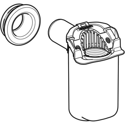 Geberit Tauchr.Ger-Vers, für WB, Abgang horiz, Raumsparmodell, d32 / 40, G 1 1/4, weiss, 50 mm, Farbe weiß Bild 2