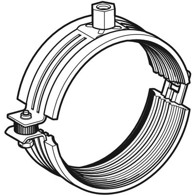 Geberit Rohrschelle gedaemmt, mit Gewindemuffe M8 / M10, DN 90, Farbe Zink Bild 4