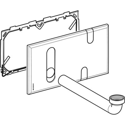 Geberit Abdeckplatte, für Waschtischarmaturen, mit UP-Funktion und UP-Siphon weiss, 300 x 164 x 12 mm, Farbe weiß Bild 5