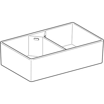 Geberit Publica Mehrzweckbecken, mit 2 Becken 90 x 25 x 56 cm, mit Überlauf, Farbe weiß Bild 5