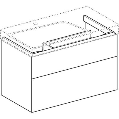 Geberit Xeno2 Unterschrank für WT mit Ablaufgarnitur re mit 2 Schubladen, 88 x 53 x 46,2 cm, 530 x 880 x 462 mm, Farbe greige Bild 6
