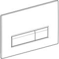 Geberit Betätigungsplatte-Sigma40, für 2-Mengen-Spülung (2011-2023) Glas weiss / alu. gebü, 22 x 266 x 182 mm, Farbe weiß Bild 2