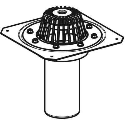 Geberit Dachwassereinlauf, mit Befestigungsfl, für Dachabdichtungsfolie d110 7L / s, Farbe schwarz Bild 4