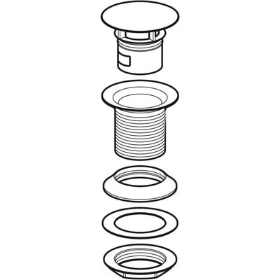 Geberit Ablaufventil, mit freiem Auslauf 1 1/4" x 50 mm, verchromt, 32 mm, Farbe chrom Bild 4