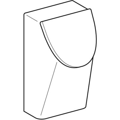 Geberit Urinal mit Deckel, Zul.v. hinten, mit Befest, Abgang waagerecht, weiss, 580 x 325 x 300 mm, Farbe weiß Bild 6