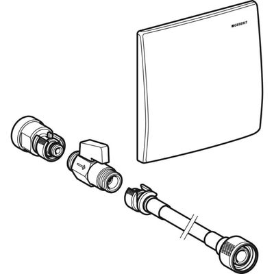Geberit Renovierungsset, für Urinalsteuerung Betätigungsplatte 16 x 16 cm, für Inst.-Rahmen, mit Spülrohr Bild 3