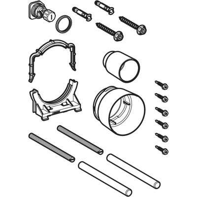 Geberit Montagzubehör zu Duofix Element, für WWC, mit Sigma Unterputz-Spülkasten, 12 cm Bild 2
