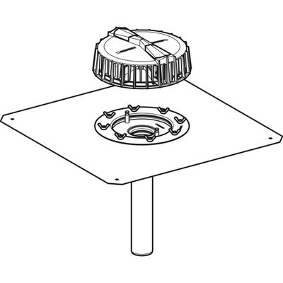Geberit Dachwassereinlauf DN 56 senkrecht mit Anschlussblech und Befestigungsflansch, 40 mm, Farbe schwarz Bild 4