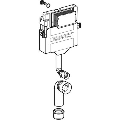 Geberit Unterputz-Spülkasten 12 cm 3/6 Liter, Spülbogen gesteckt, 510 x 410 x 120 mm Bild 7