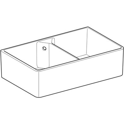 Geberit Doppelspüle City 90 x 56 x 25 cm weiss inklusive Ab- und Überlaufgarnitur, 250 x 900 x 560 mm, Farbe weiß Bild 6
