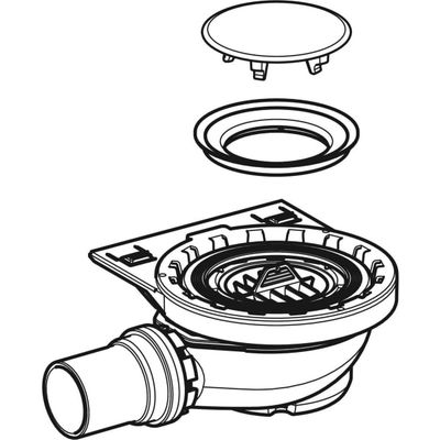 Geberit Duschwannenablauf, für Setaplano, mit Siphonhalter, Sperrwasserhöhe 50 mm Bild 4