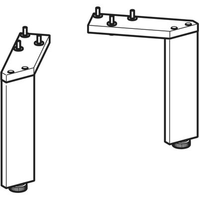 Geberit Set Füsse schmal (2 Stück), H:15 cm hochglanz, Farbe silberfarben Bild 5