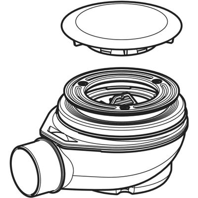 Geberit Duschwannenablauf d90 mit Ablaufdeckel Sperrwasserhöhe d50 PP, 50 mm Bild 5
