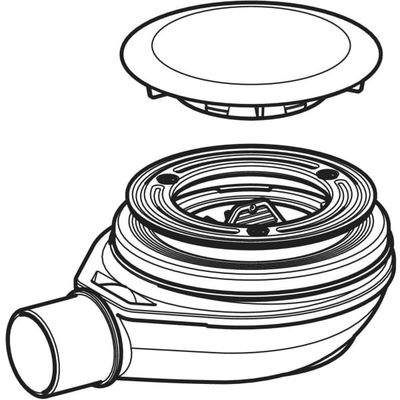 Geberit Duschwannenablauf d90 mit Ablaufdeckel Sperrwasserhöhe 30 mm d40 PP Bild 5